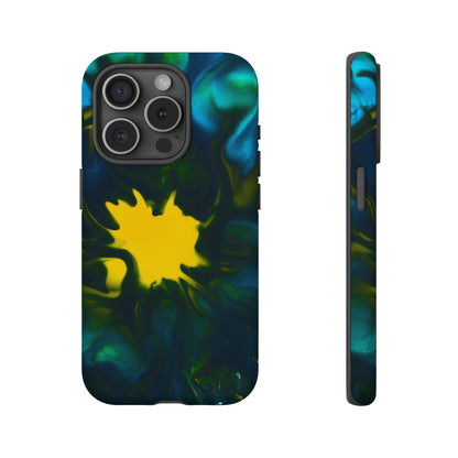 Yellow Spot Ink Art - Protective Phone Case