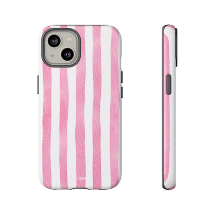 Pink Watercolor Stripes - iPhone Case
