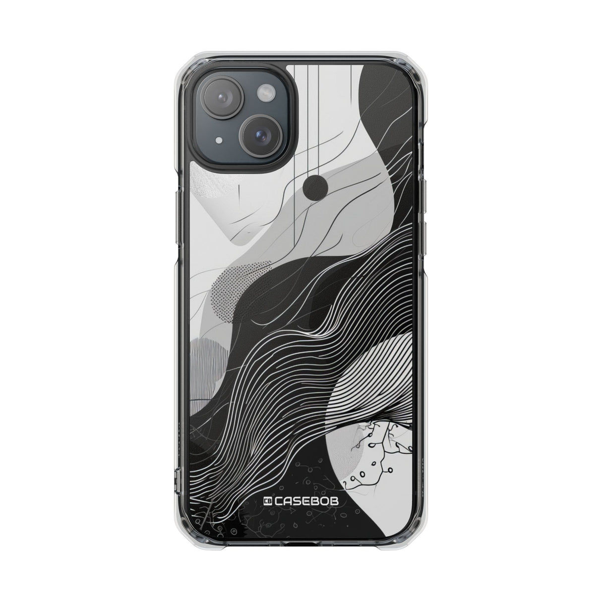 Monochrome Elegance - Phone Case for iPhone (Clear Impact - Magnetic)