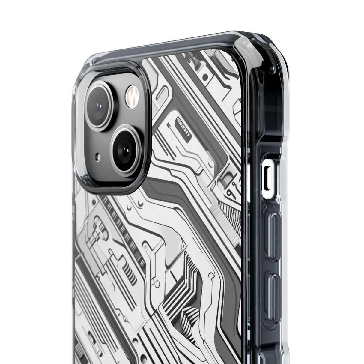 Techno Circuitry - Phone Case for iPhone (Clear Impact - Magnetic)