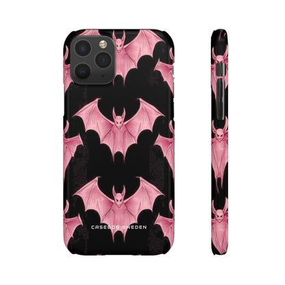 Gothic Pink Bats Aflame iPhone 11 - Slim Phone Case