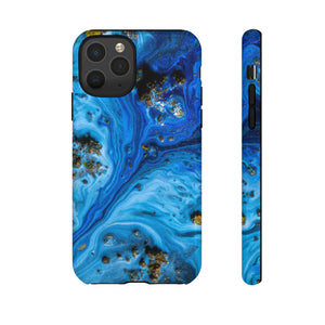 Blue Ice Melt Ink Art iPhone Case (Protective) iPhone 11 Pro Glossy Phone Case