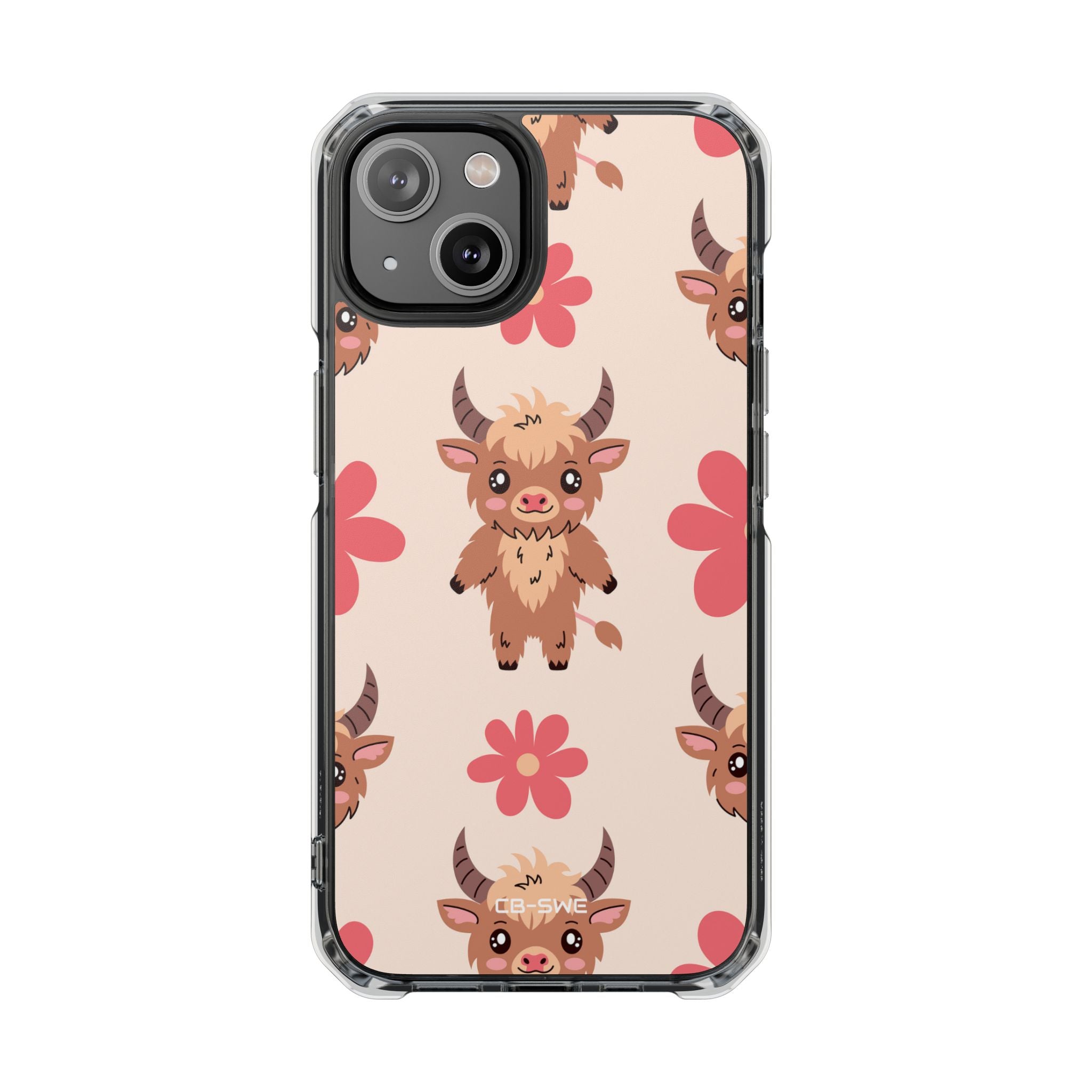 Cute Cattle & Flowers iPhone Case - Impact