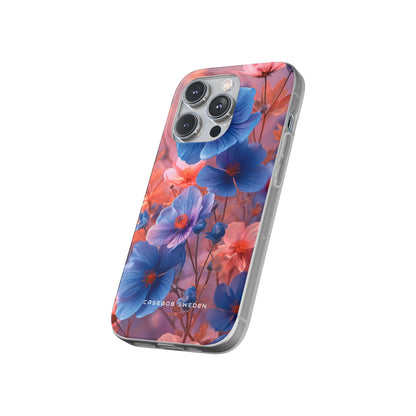 Harmonious Blooming Blues and Pinks iPhone 14 - Flexi Phone Case