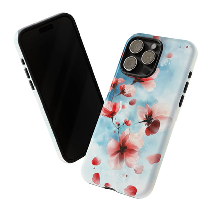 Pink Blossom Drift iPhone 15 Pro Max Case - Tough