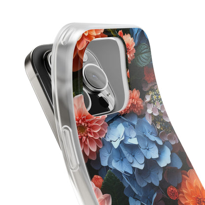 Blue Floral Bliss - Flexi iPhone 16 Phone Case