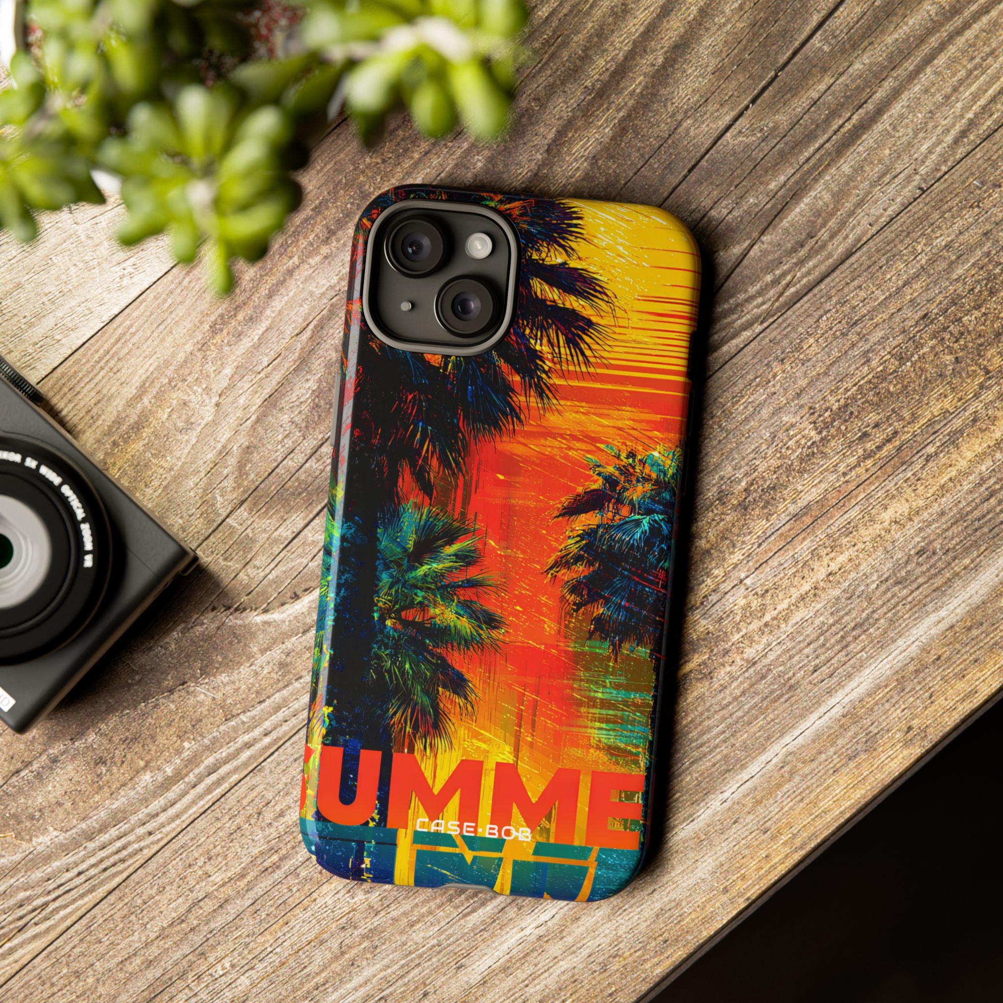 Tropical Sunburst iPhone 15 Plus Case - Tough