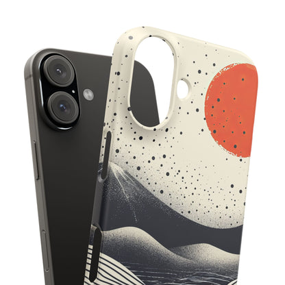 Red Sun Over Flowing Horizons iPhone 16 - Slim Phone Case