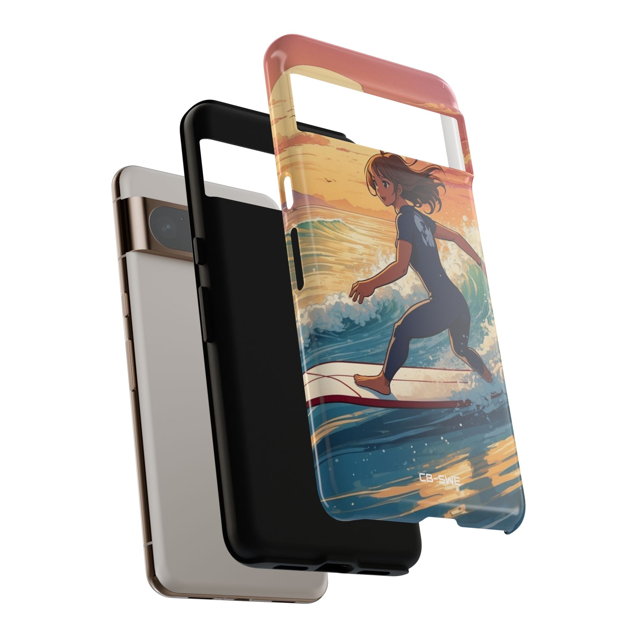 Surfing Into Sunset - Google Pixel Case