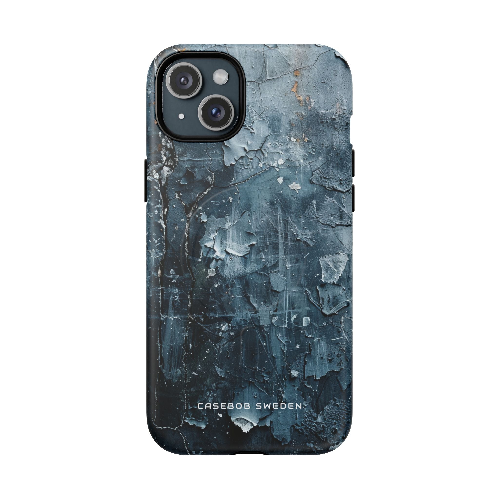 Weathered Blue Tapestry with Cracked Layers iPhone 15 | Tough+ Phone Case