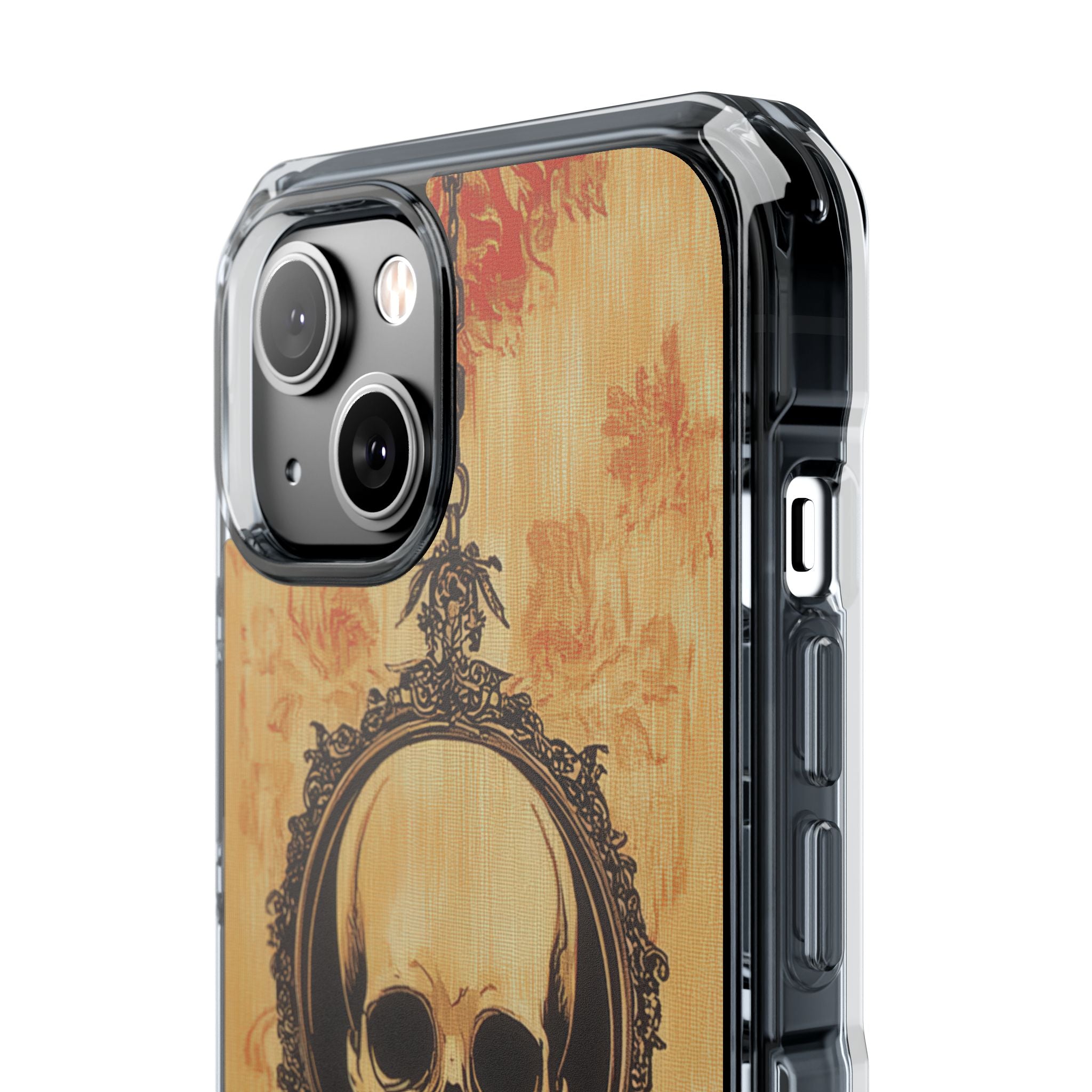 Gothic Skull Elegance iPhone 14 - Clear Impact Phone Case