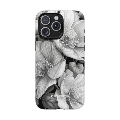 Monochrome Petal Dance iPhone 15 – Robust+