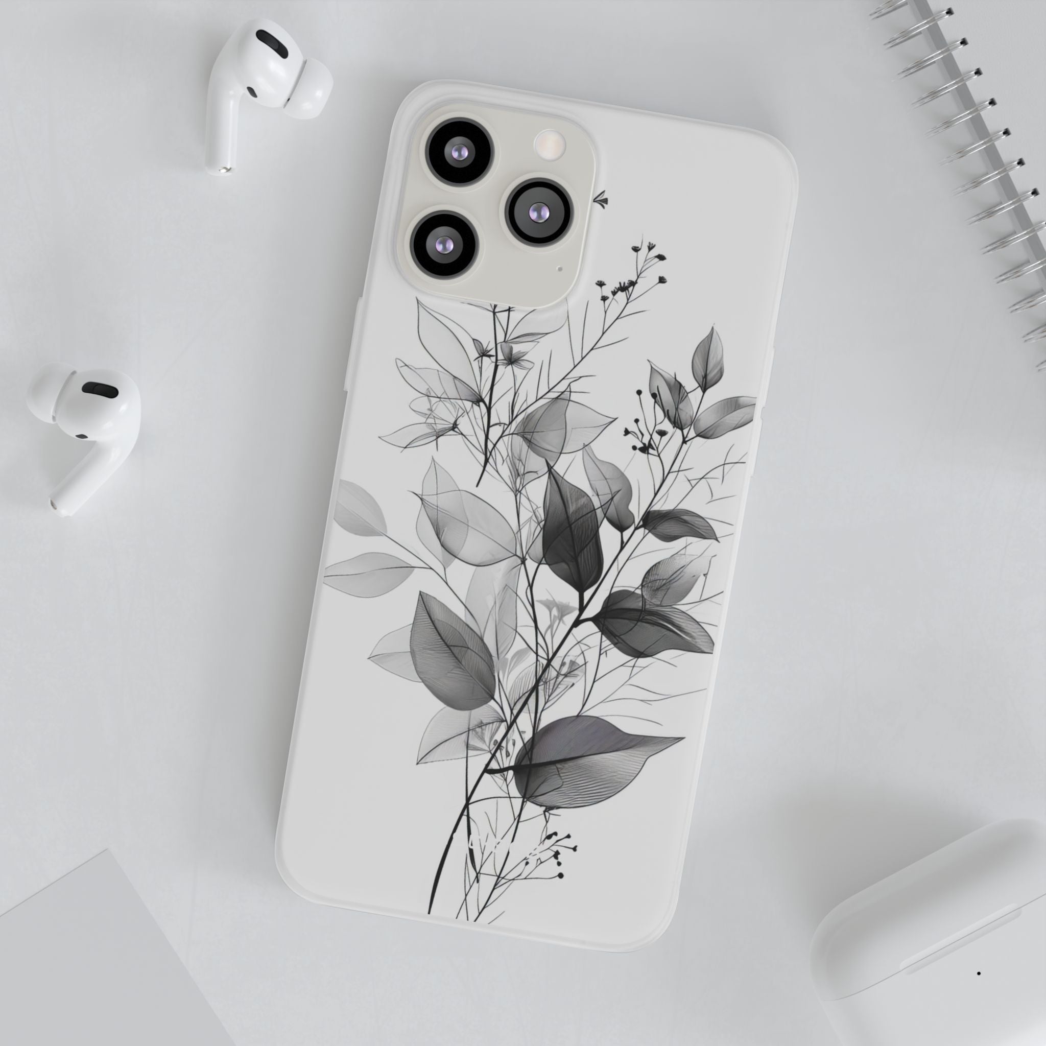 Veined Leaves Gray iPhone 13 Pro Max - Soft