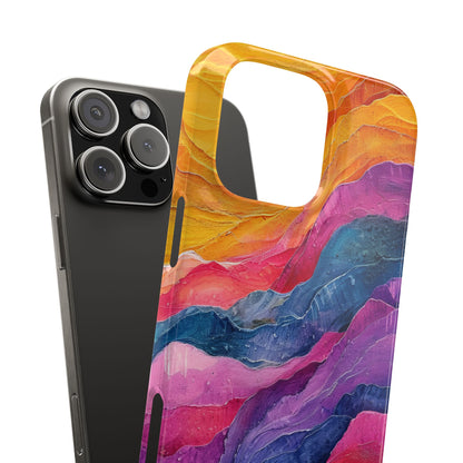 Vibrant Abstract Waves - Slim iPhone 16 Phone Case