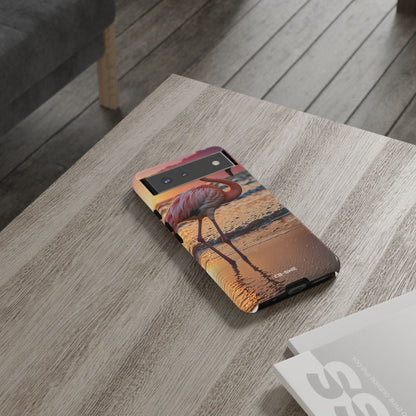 Sunset Flamingo Stand - Google Pixel Case