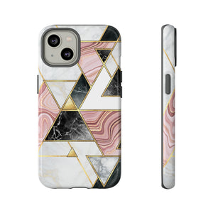 White Pink Mosaic - Protective Phone Case