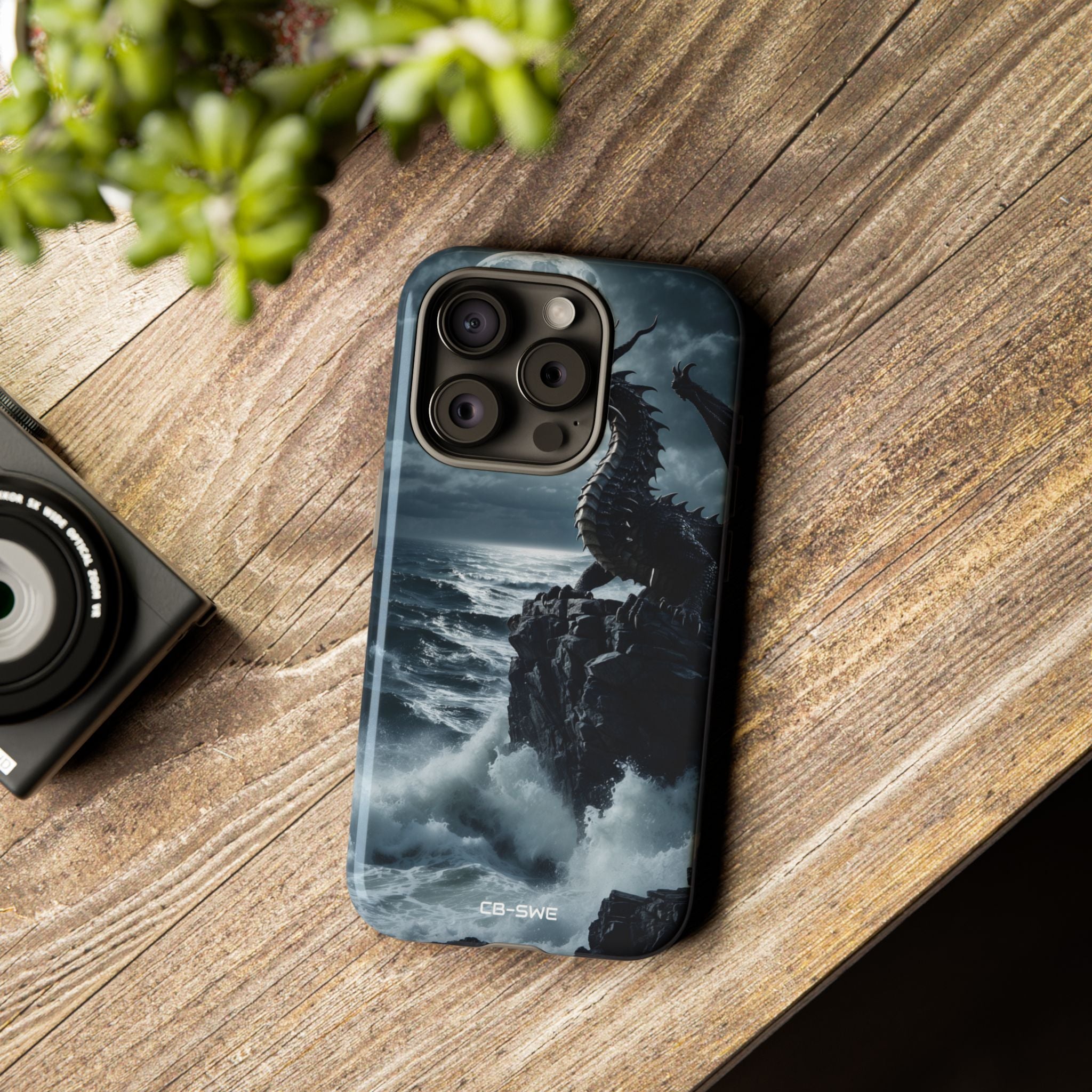 Dragon Roars Against Sea - iPhone Case