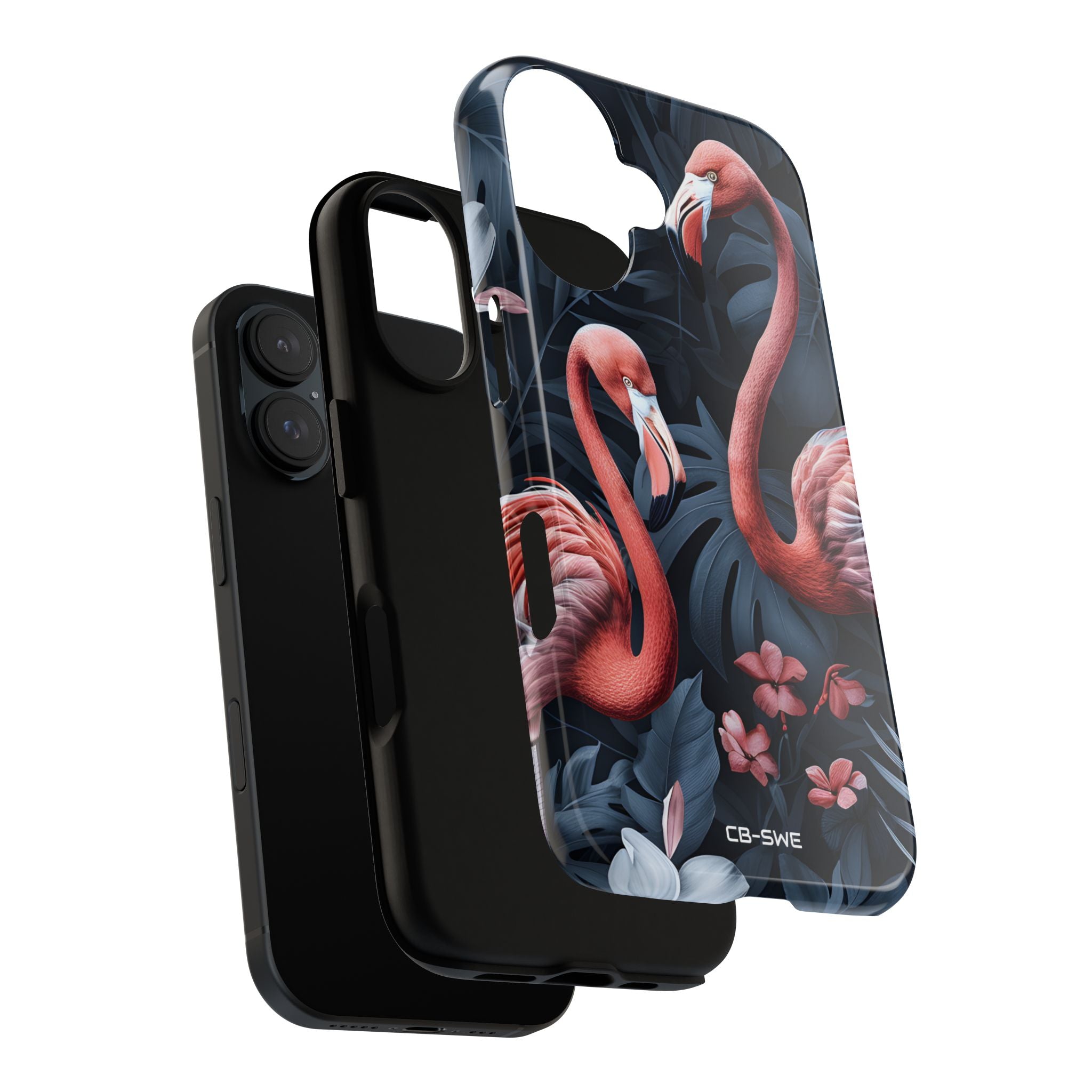 Flamingos Embrace Nature - iPhone Case