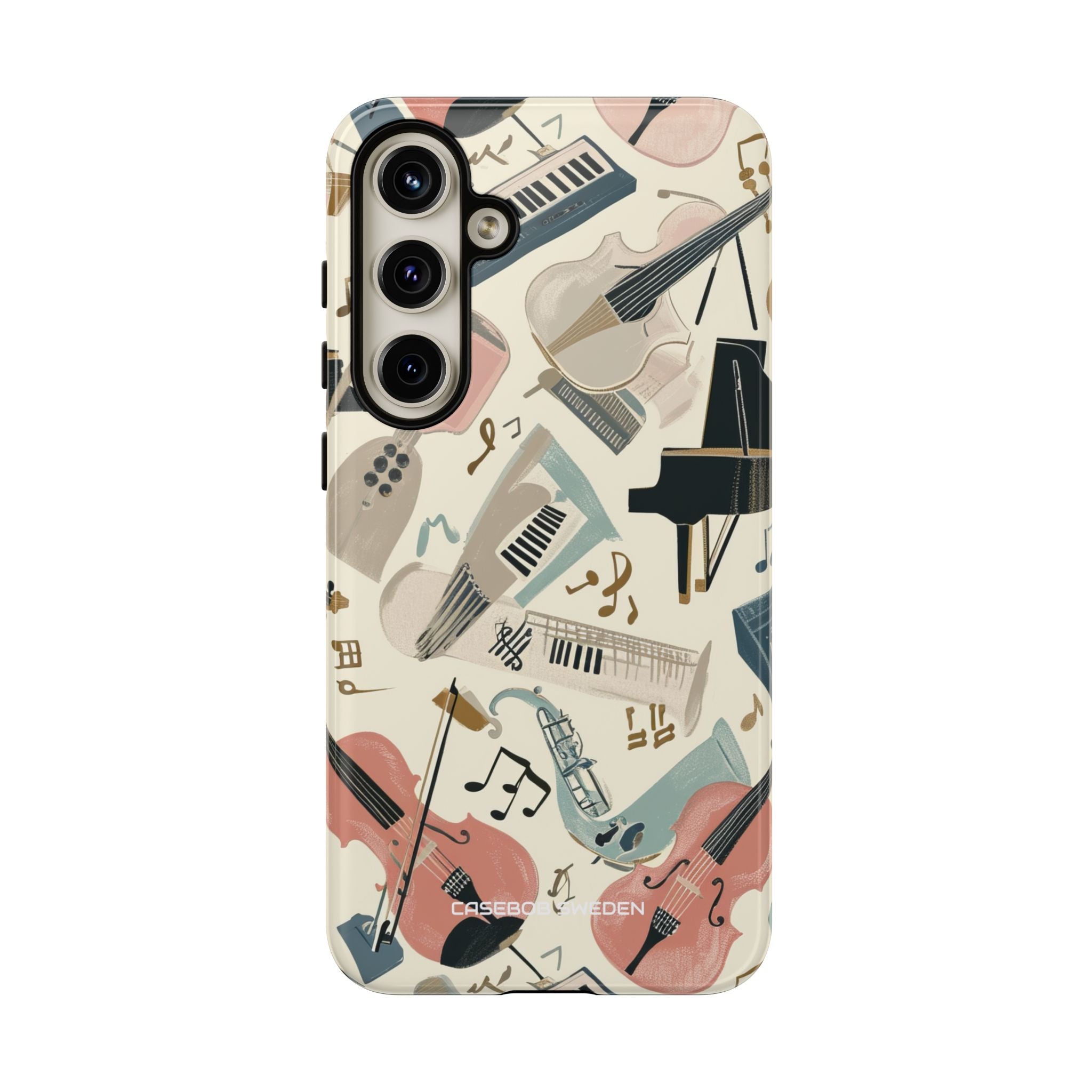 Beige Musical Instruments Pattern - Tough Samsung S24 Phone Case