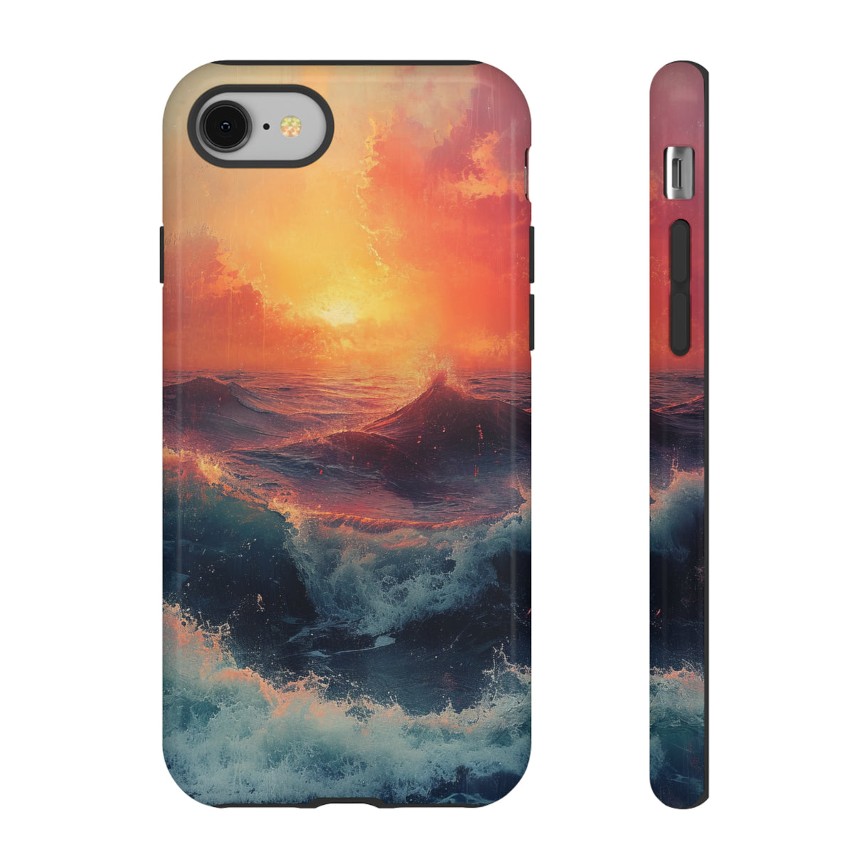 Pastel Waves at Sundown - Protective Phone Case