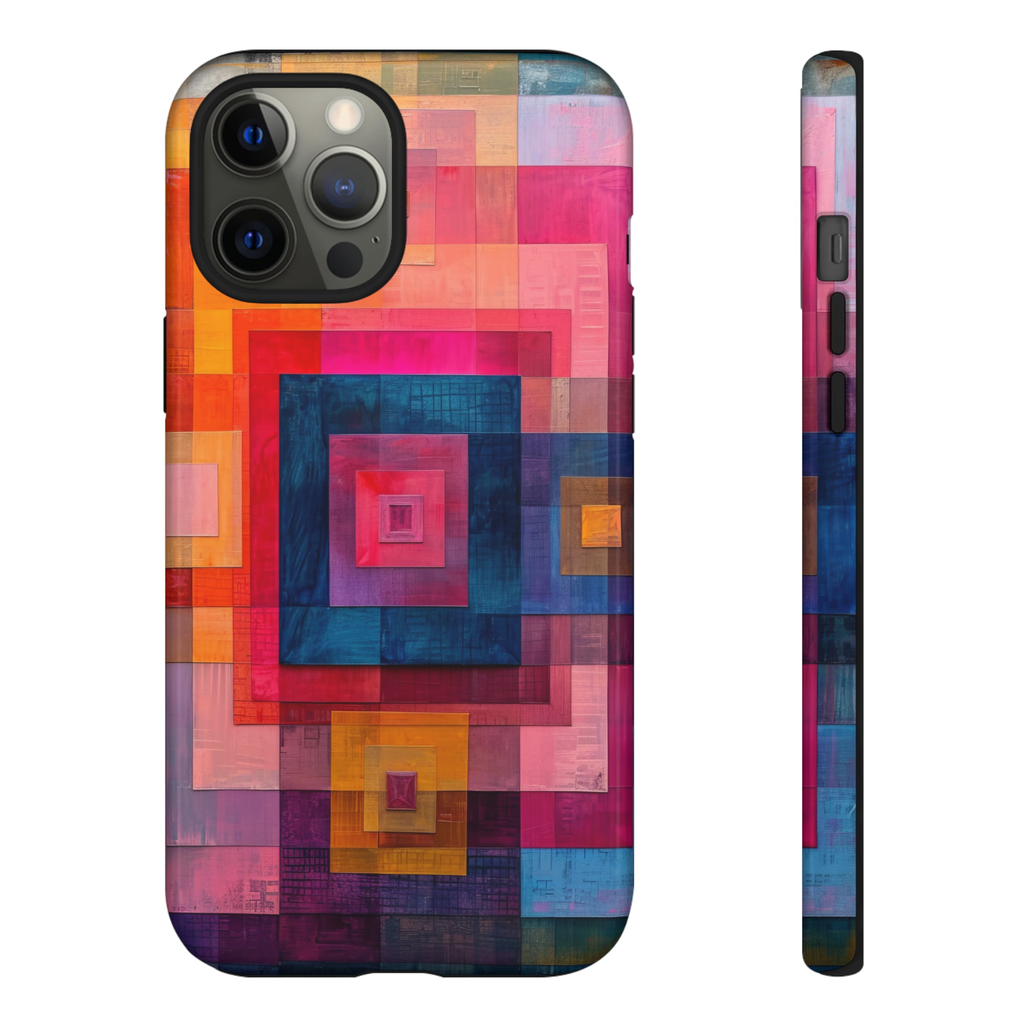 Center-Out Pastel Squares - Protective Phone Case