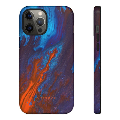 Orange Flame Ink Art - Protective Phone Case