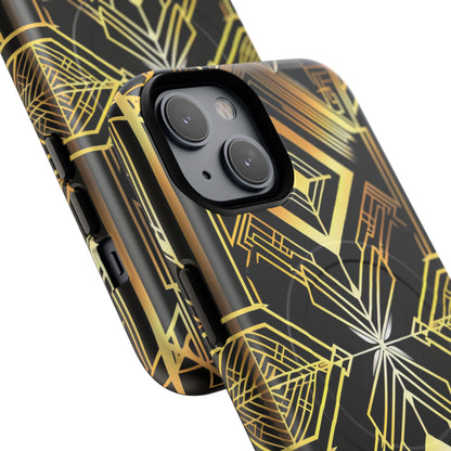 Golden Geometric Opulence iPhone 14 | Tough+ Phone Case