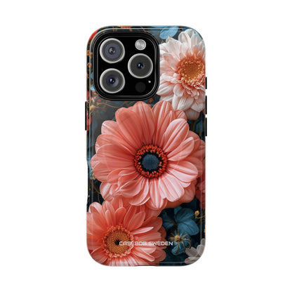 Coral Teal Blooms - Tough + MagSafe® iPhone 16 Phone Case