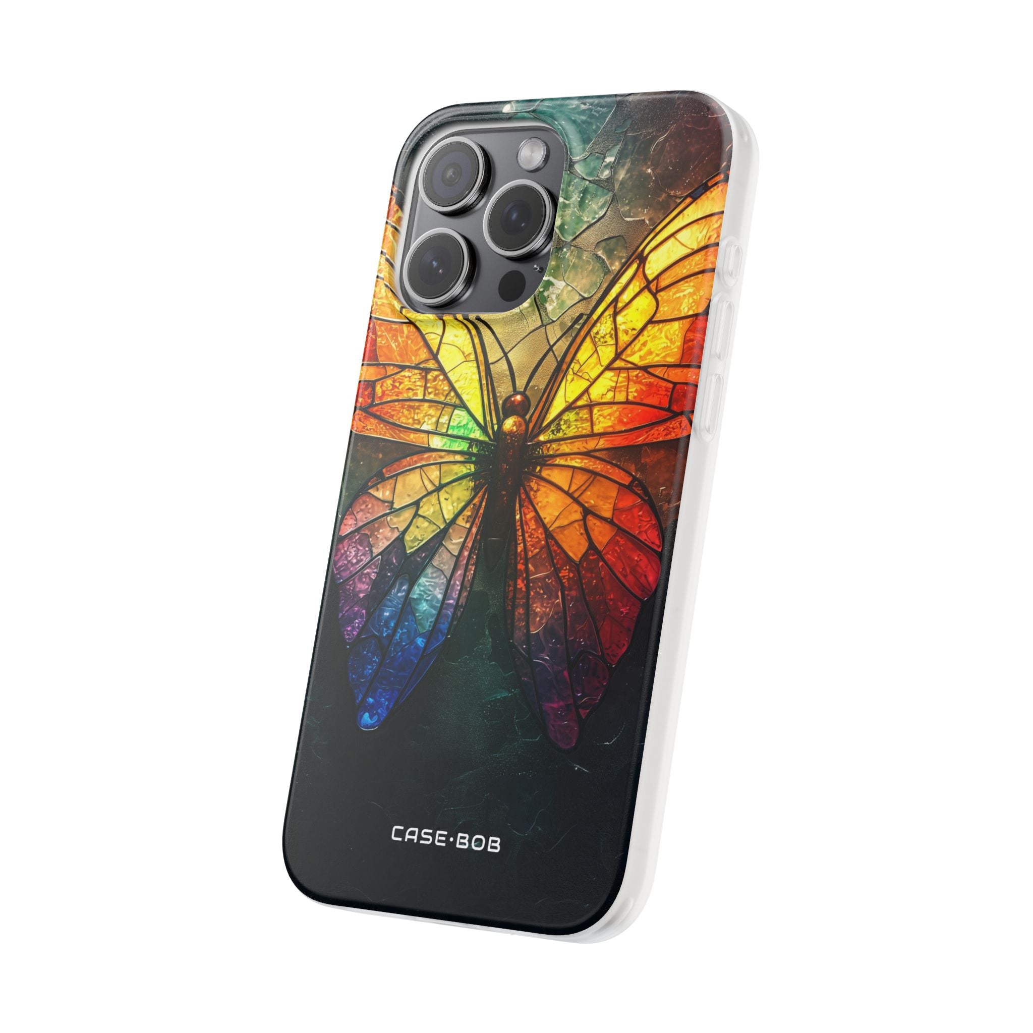 Stained Glass Butterfly iPhone 15 Pro Max Case - Soft