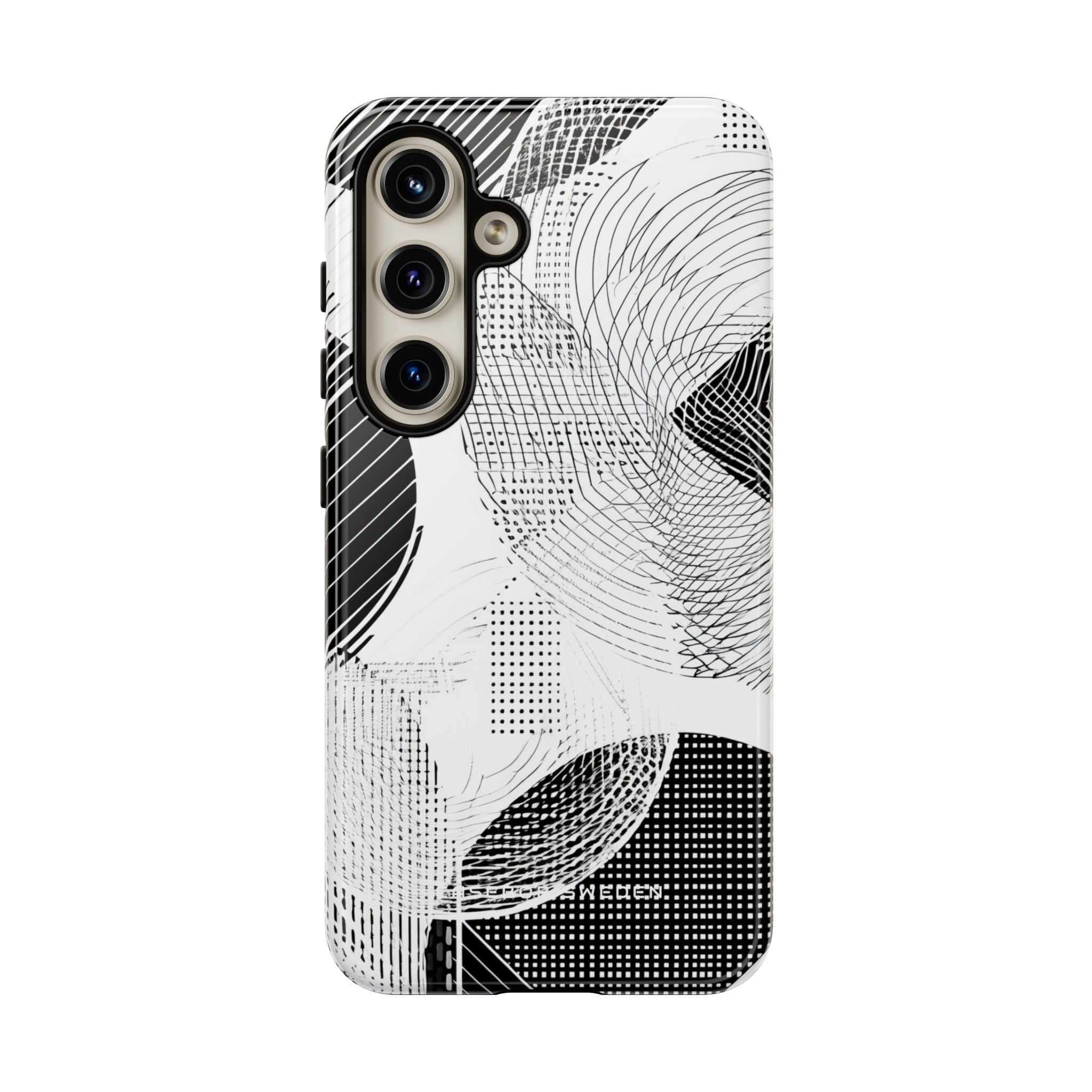 Geometric Monochrome Flow Samsung S24 - Tough Phone Case