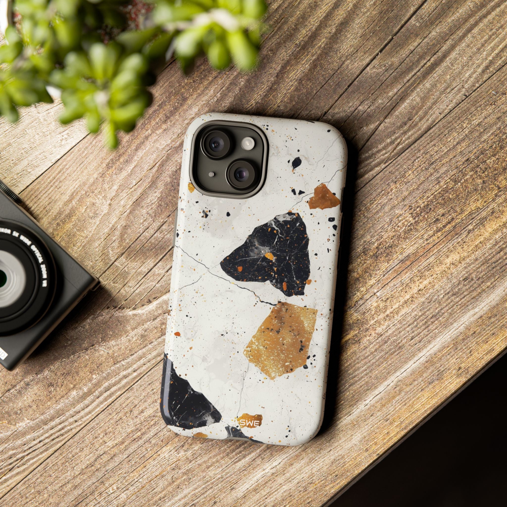 Golden Shapes Dance - iPhone Case