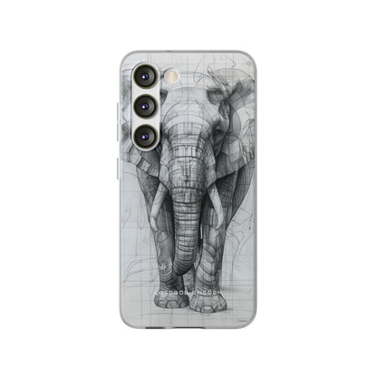 Elephant Line Geometry Samsung S23 - Flexi Phone Case