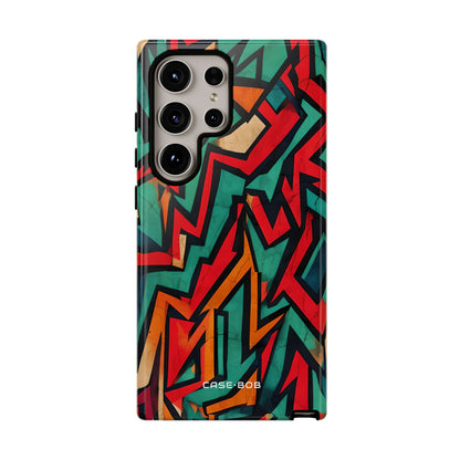 Crimson Zigzag Samsung S24 Ultra Case - Tough