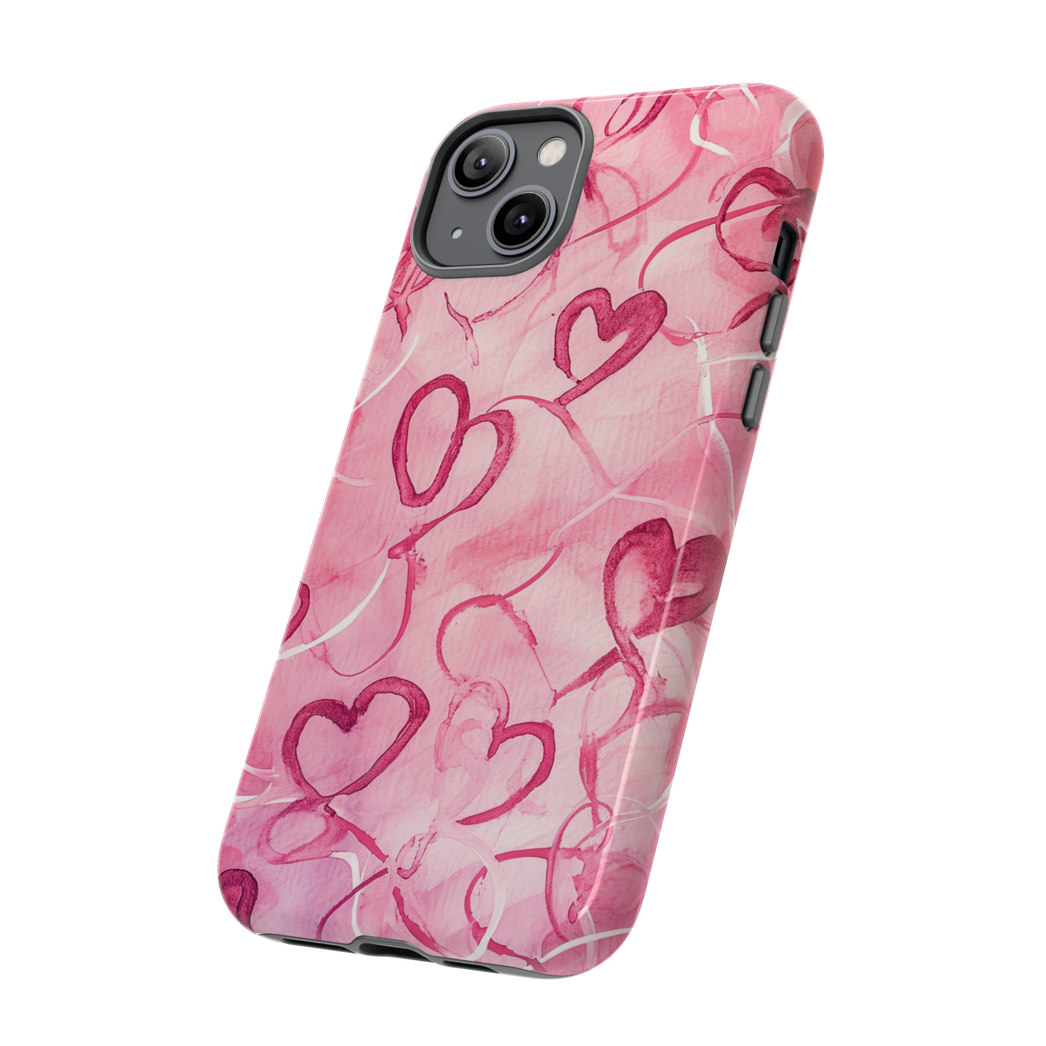 Intertwined Hearts & Cupid - Protective Phone Case