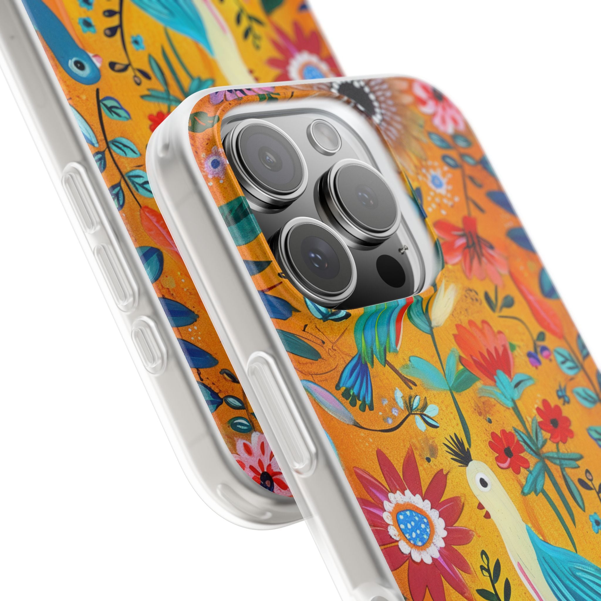 Colorful Birds Bloom iPhone 16 Pro Case - Soft