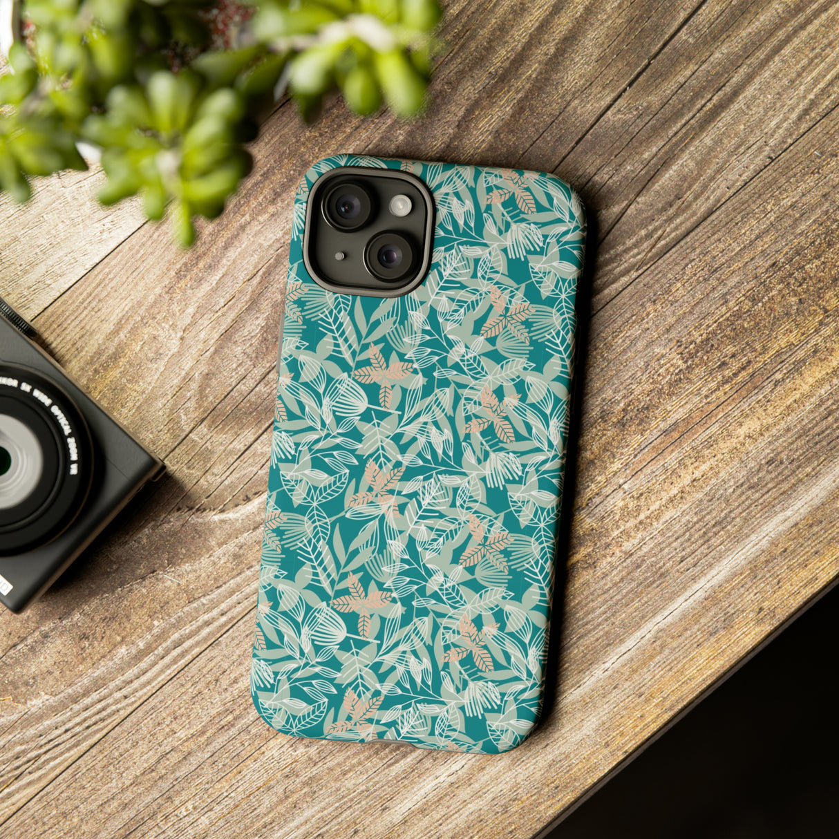 Dark Green Leaf Leaf - Protective Phone Case