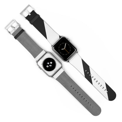 Diagonal Stripes BlackWhite - Watch Band