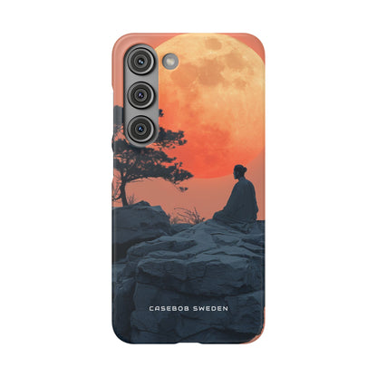 Zen Tranquility Under a Red Moon Samsung S23 - Slim Phone Case