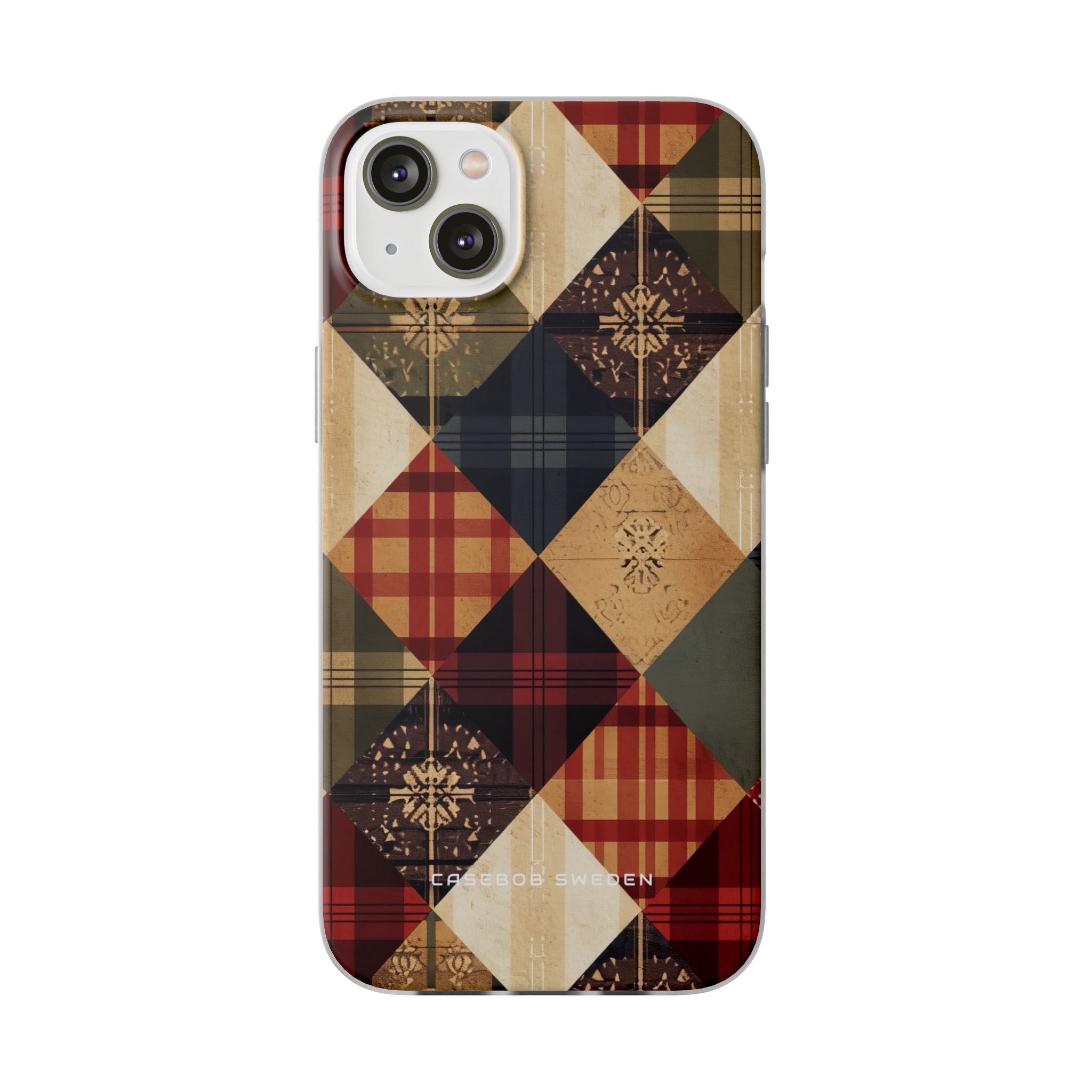 Rustic Geometric Patchwork Harmony iPhone 14 - Flexi Phone Case