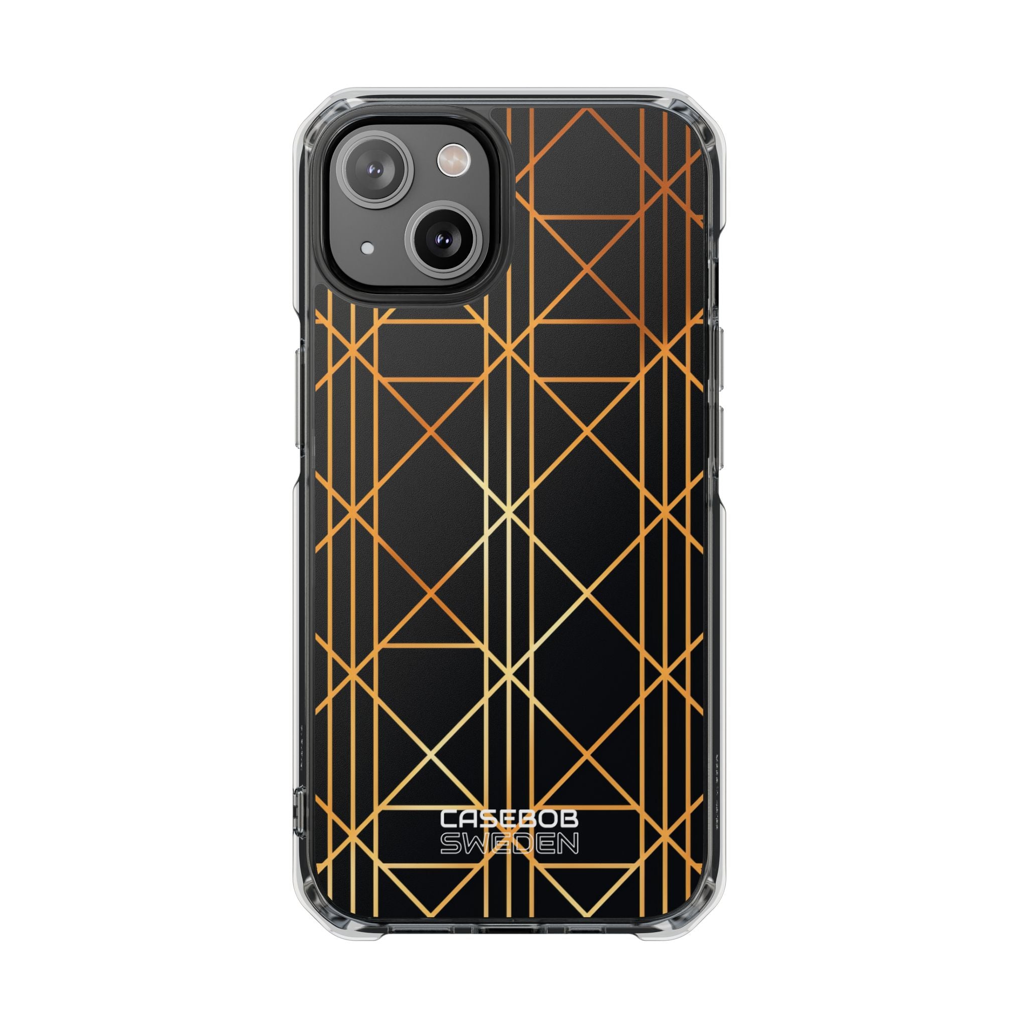 Golden Geometric Elegance iPhone 14 - Impact Clear+