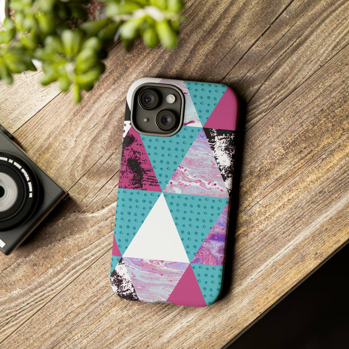 Grunge Triangles - Protective Phone Case