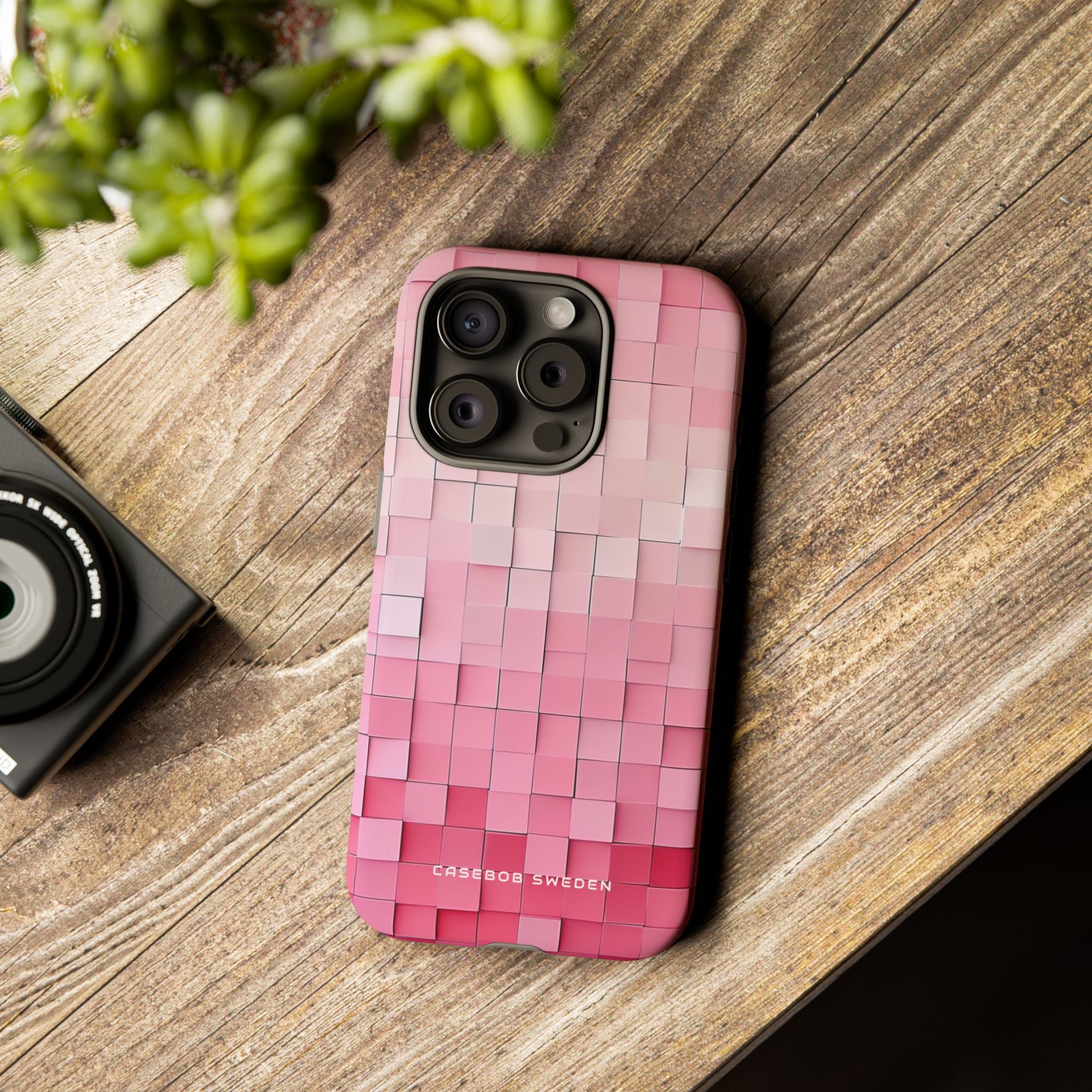 Gradient Pink Mosaic iPhone 15 - Tough Phone Case