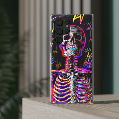 Neon Skeleton Laugh Samsung S22 Ultra Case - Soft