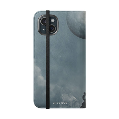 Moon Balloon Blue - iPhone 15 Plus Case - Wallet