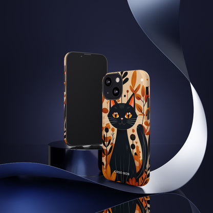 Black Cat Glow iPhone 13 Mini Case - Tough