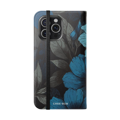 Blue Petal Bloom - iPhone 15 Pro Max Case - Wallet