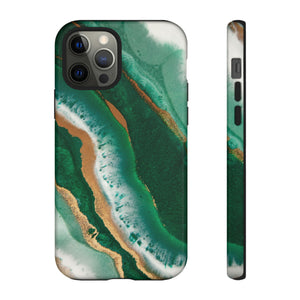 Green & Gold Epoxy - Protective Phone Case