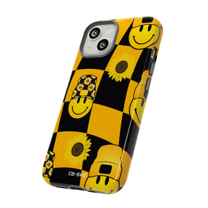Joyful Checkered Smiles - iPhone Case