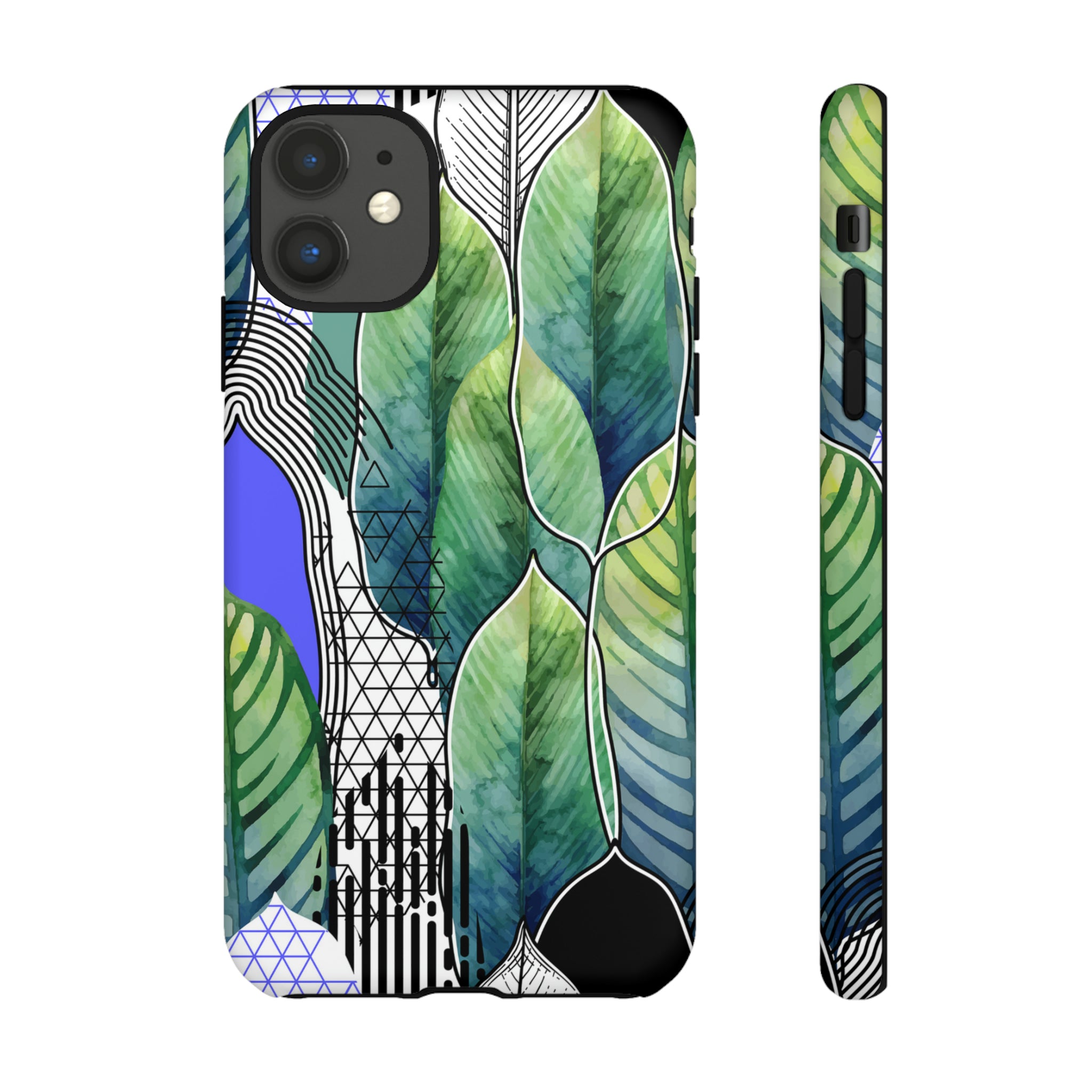 Watercolor Green Leafs - Protective Phone Case