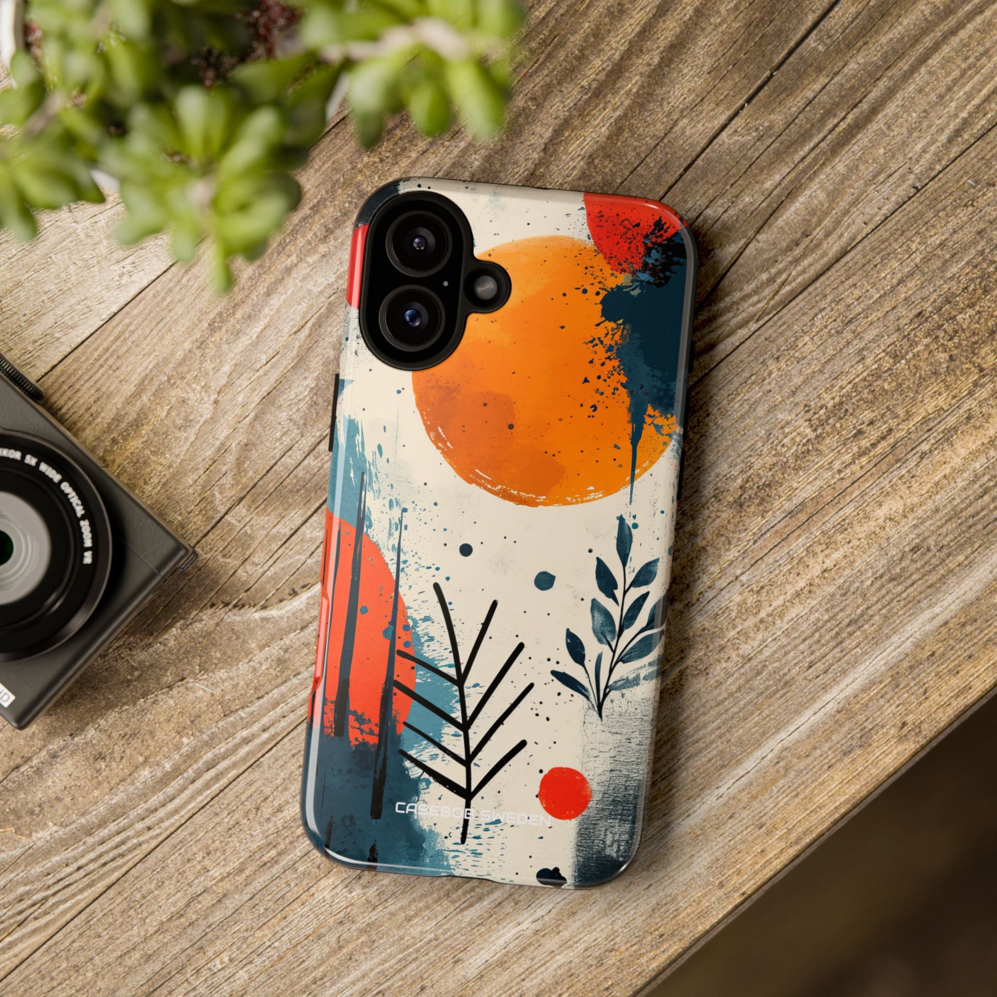 Orange Blue Splash - Tough iPhone 16 Phone Case